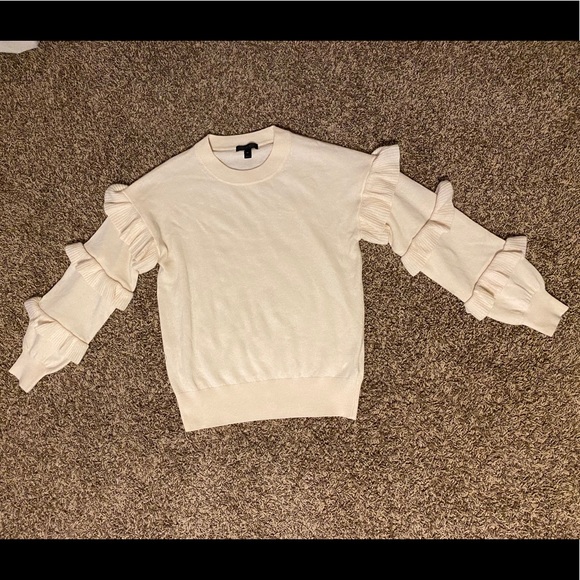 J. Crew Sweaters - J.Crew off white puff sleeve sweater